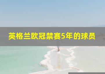 英格兰欧冠禁赛5年的球员