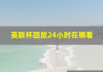 英联杯回放24小时在哪看