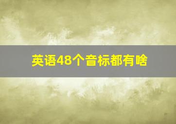 英语48个音标都有啥