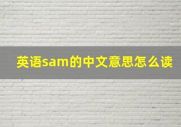 英语sam的中文意思怎么读