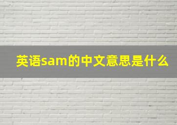 英语sam的中文意思是什么