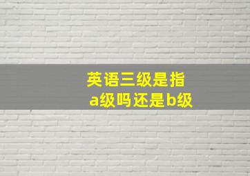 英语三级是指a级吗还是b级