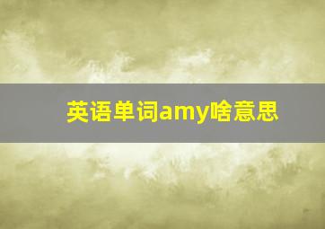 英语单词amy啥意思