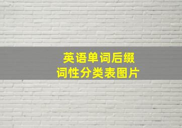 英语单词后缀词性分类表图片