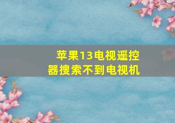 苹果13电视遥控器搜索不到电视机