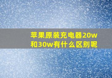 苹果原装充电器20w和30w有什么区别呢