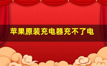 苹果原装充电器充不了电