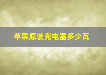 苹果原装充电器多少瓦