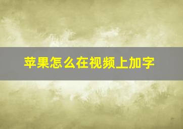 苹果怎么在视频上加字