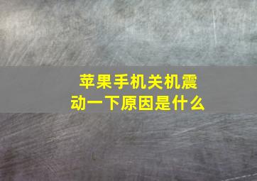 苹果手机关机震动一下原因是什么