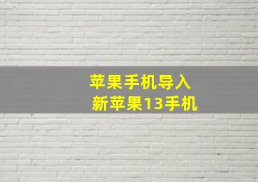 苹果手机导入新苹果13手机