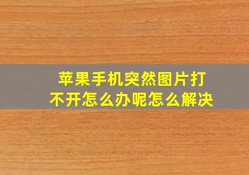 苹果手机突然图片打不开怎么办呢怎么解决