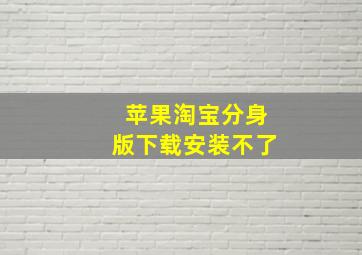 苹果淘宝分身版下载安装不了