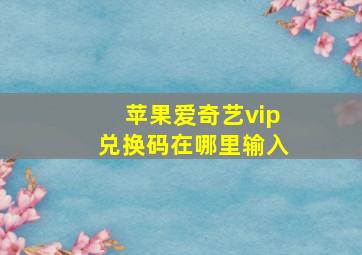 苹果爱奇艺vip兑换码在哪里输入