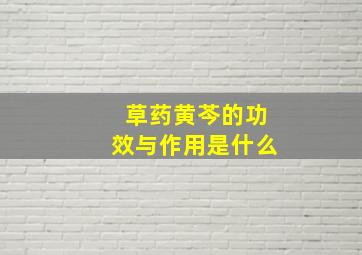 草药黄芩的功效与作用是什么