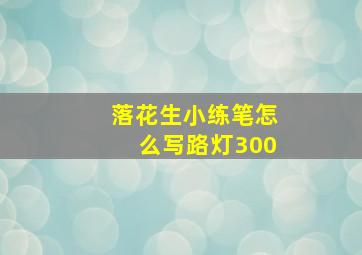 落花生小练笔怎么写路灯300