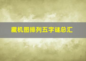 藏机图排列五字谜总汇