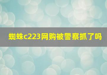 蜘蛛c223网购被警察抓了吗