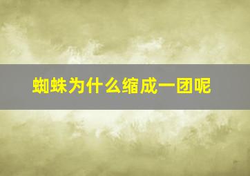 蜘蛛为什么缩成一团呢