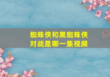 蜘蛛侠和黑蜘蛛侠对战是哪一集视频