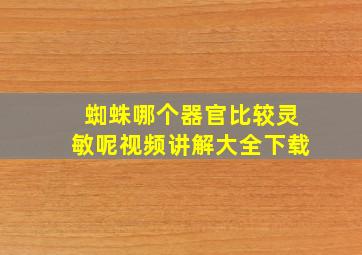 蜘蛛哪个器官比较灵敏呢视频讲解大全下载