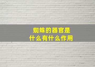 蜘蛛的器官是什么有什么作用