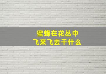 蜜蜂在花丛中飞来飞去干什么