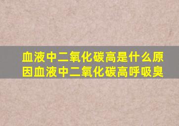 血液中二氧化碳高是什么原因血液中二氧化碳高呼吸臭