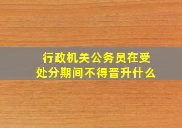 行政机关公务员在受处分期间不得晋升什么