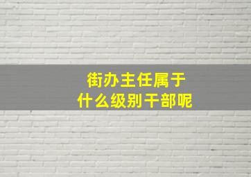 街办主任属于什么级别干部呢