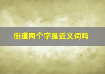 街道两个字是近义词吗