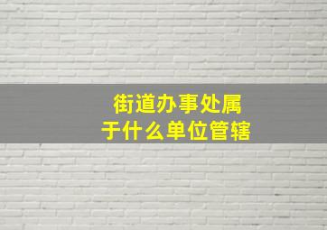 街道办事处属于什么单位管辖