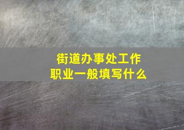 街道办事处工作职业一般填写什么