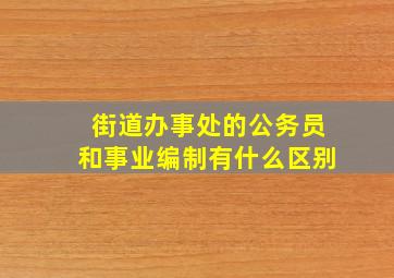 街道办事处的公务员和事业编制有什么区别