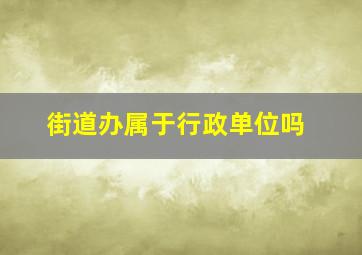 街道办属于行政单位吗