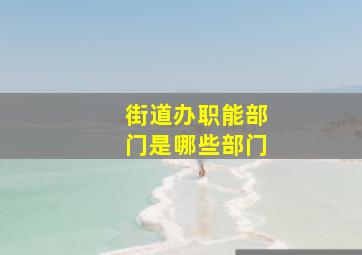 街道办职能部门是哪些部门