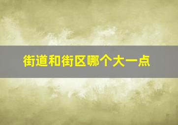 街道和街区哪个大一点