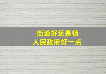 街道好还是镇人民政府好一点