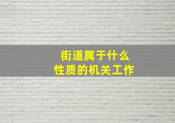 街道属于什么性质的机关工作