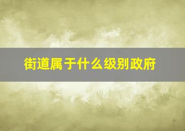 街道属于什么级别政府