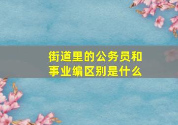 街道里的公务员和事业编区别是什么