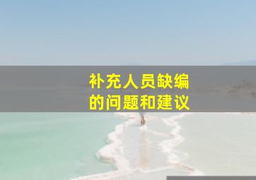 补充人员缺编的问题和建议