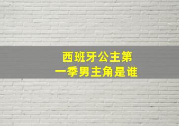 西班牙公主第一季男主角是谁