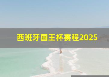 西班牙国王杯赛程2025