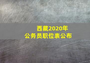 西藏2020年公务员职位表公布