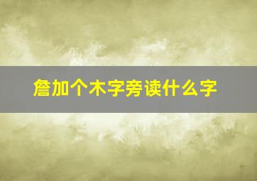 詹加个木字旁读什么字