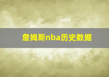 詹姆斯nba历史数据