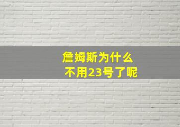 詹姆斯为什么不用23号了呢