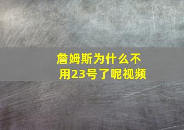 詹姆斯为什么不用23号了呢视频