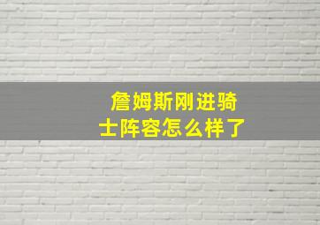 詹姆斯刚进骑士阵容怎么样了